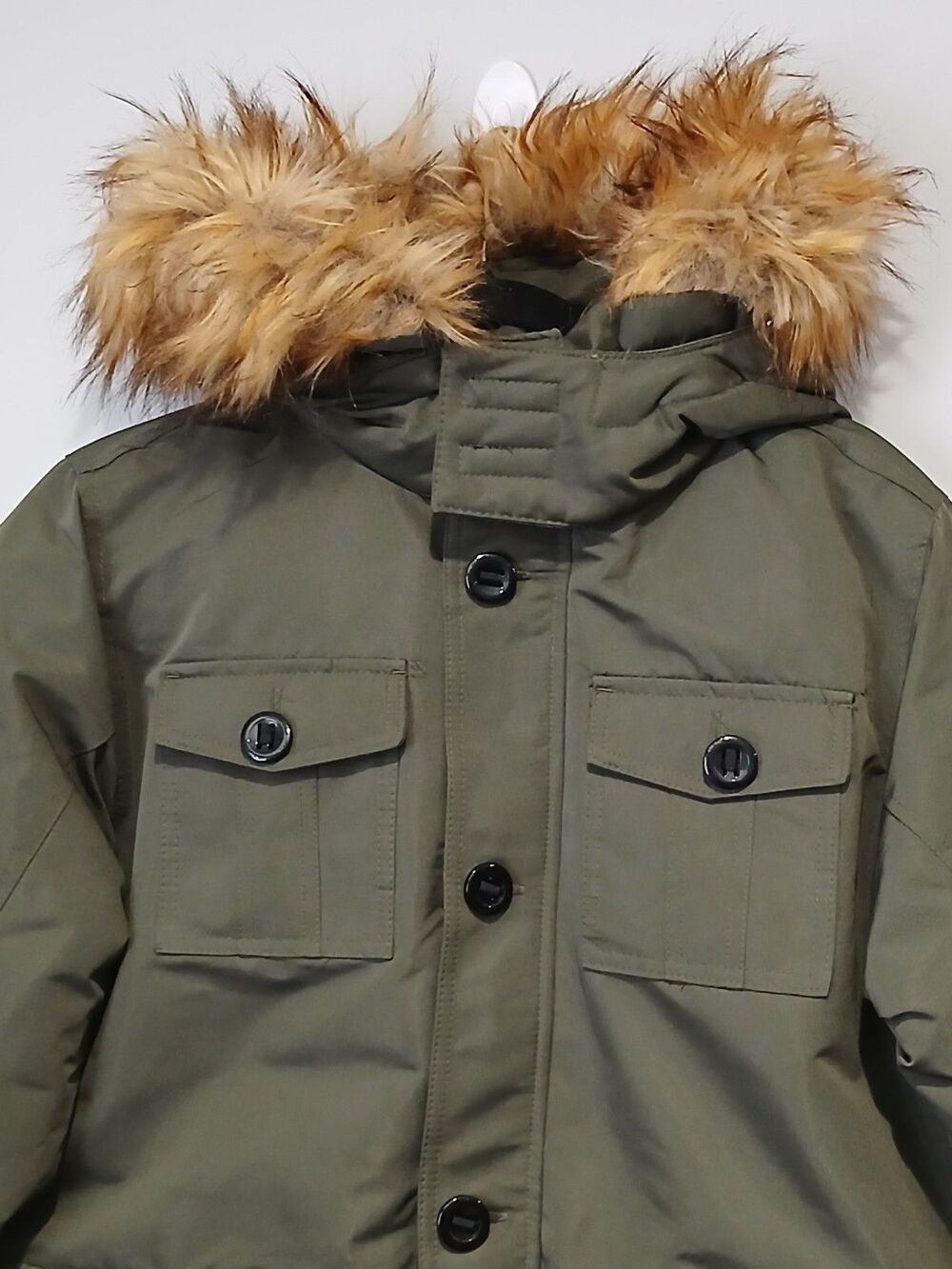 Canada Weather Gear Army Green Heavyweight Artic Parka w Faux Fur Hood Men Sz L. - Picture 2 of 10